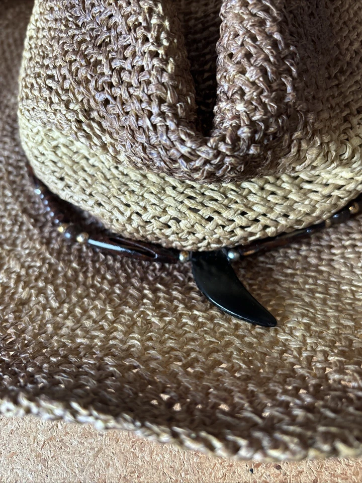 PETER GRIMM Sombrero de Paja Marrón Occidental Vaquera Natural O/S Unisex Foto 2 de 4