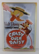 CRAZY OVER DAISY TIN PLATE WALT DISNEY DONALD DUCK - VINTAGE - NEW