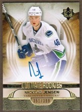 2013-14 Ultimate Collection #125 Nicklas Jensen Rookie Auto #/399 (ref 0024)