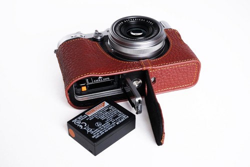 Funda protectora de cuero genuino con media cámara para FUJIFILM X100F 6 colores ABIERTA - Imagen 21 de 36