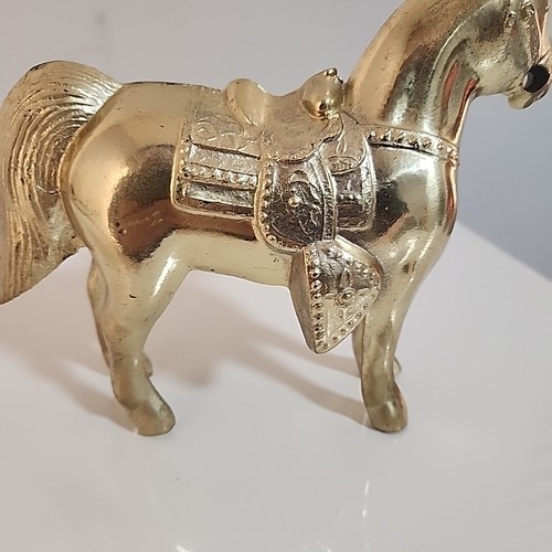 VINTAGE METAL HORSE WITH SADDLE - Picture 9 of 21