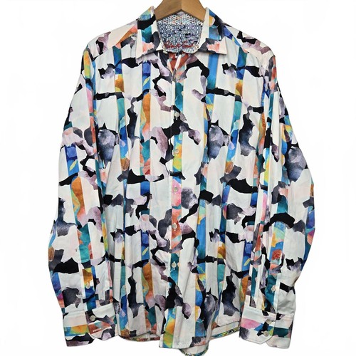 Camisa Robert Graham Para Hombre Grande Calce Clásico Manga Larga Patrón Multicolor - Imagen 1 de 11