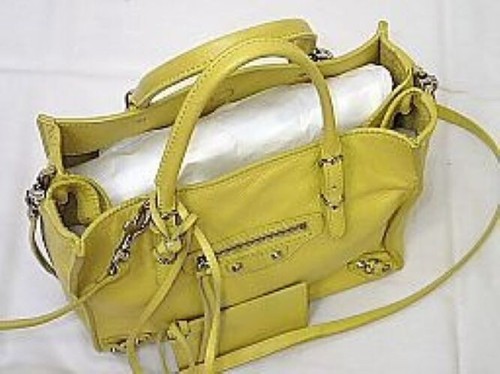 BALENCIAGA Paper Mini 357333 Hand Shoulder Bag Leather Yellow Japan Authentic - Picture 3 of 13