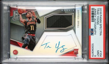 PSA 9 2018 Spectra JSY Autograph TRAE YOUNG /299 RC Rookie Graded MT Jersey Auto