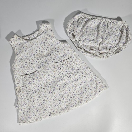 Vestido de pana con flores blancas y flores The Children’s Place para niñas 6-9 meses