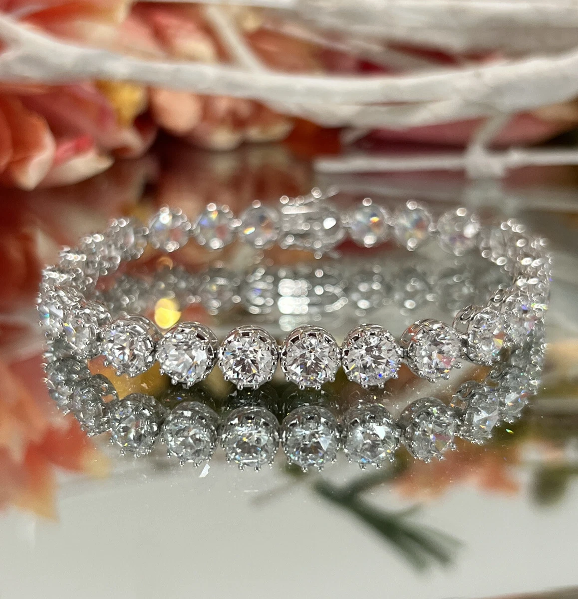 JTV Sterling Silver Fancy Round 25ct Cubic Zirconia Bella Luce