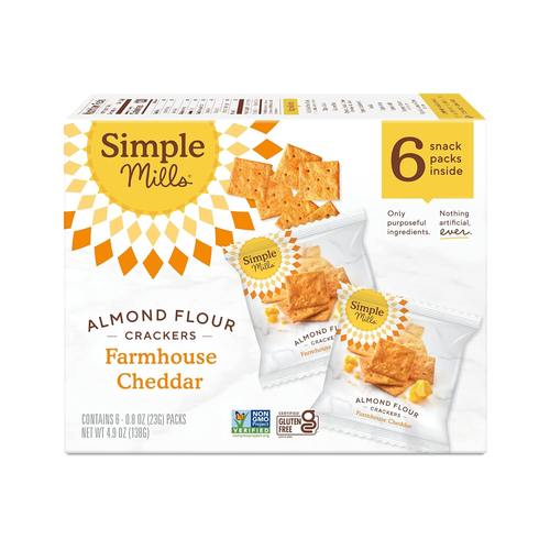 Simple Mills Almond Flour Crackers,Farmhouse Cheddar Snack 4.9 Ounce (Pack of 1) - Foto 1 di 12