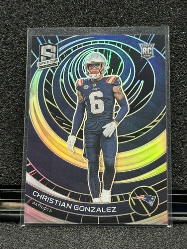 2023 Spectra Christian Gonzalez RC 45/75 Hot Rookie-Patriots 🔥🔥 - Picture 1 of 2