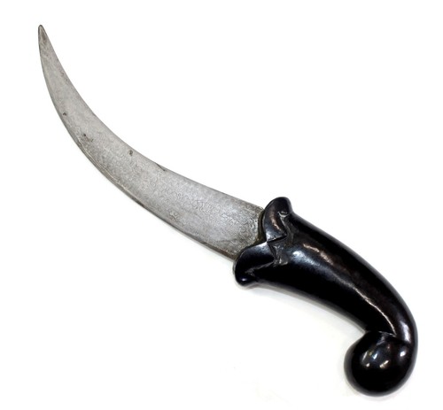 Dagger Knife Damascus Steel Blade Natural Black Gem Stone Handle Handmade j448 - Picture 2 of 9