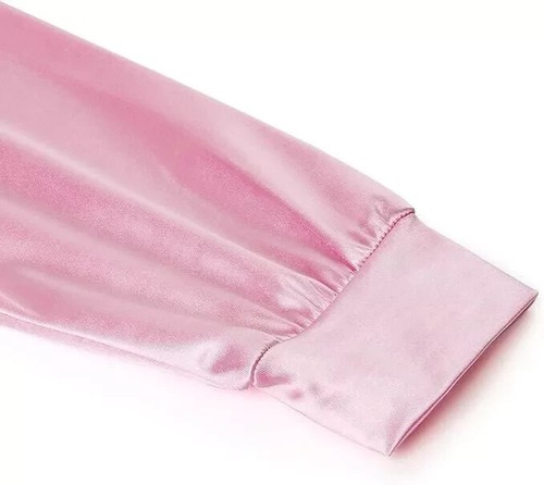 1950s Pink Satin Costume Jacket w/Neck Scarf & glasses Halloween Dress Up Sz L - Picture 12 of 17