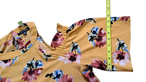 Moa Moa Top Women's Floral Yellow Multicolor Blouse Size XL - Picture 10 of 12