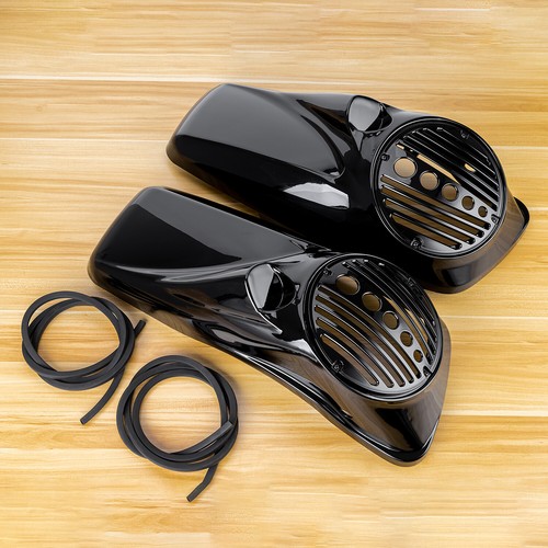 Gloss Black 8 inch Speaker Lids With Tweeter For Harley Touring 2014-2025 Models - Picture 14 of 18