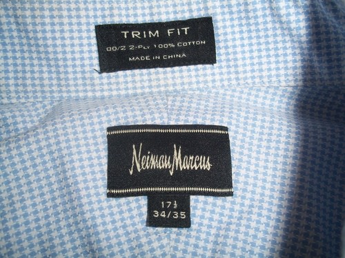 Neiman Marcus Dress Shirt Trim Fit 17.5 34/35 - 100% Cotton Mens - Picture 4 of 6