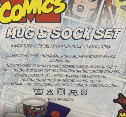 Dads Marvel Comics “Spider-Man” Mug & Sock Gift Set - Fathers Day, Birthday - Picture 3 of 9