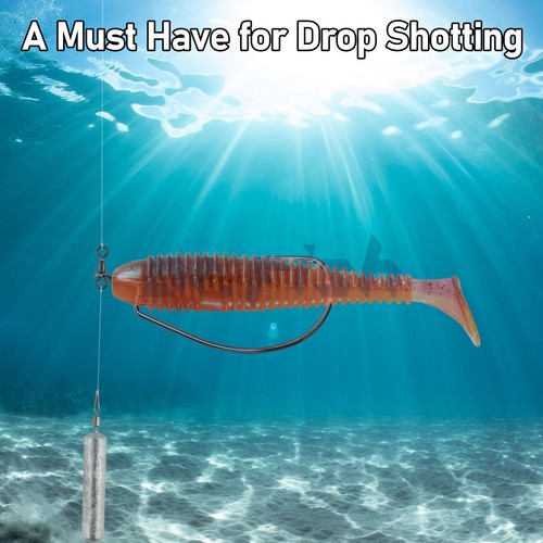 Gancho giratorio Dr.Fish 30 piezas Drop Shot gancho de gusano sin malezas gancho de pesca de lubina 1#-5/0# - Imagen 7 de 24