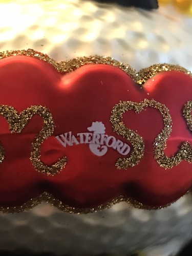 Waterford Hand Blown Glass Christmas Ornament Santa Globe Medallion Boxed EUC 1Z - Picture 7 of 8