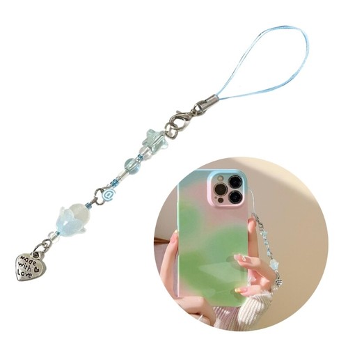 Handcrafted Acrylic Phone Charm Unique Beaded Keychain Colorful Bag Decorations - Zdjęcie 2 z 8