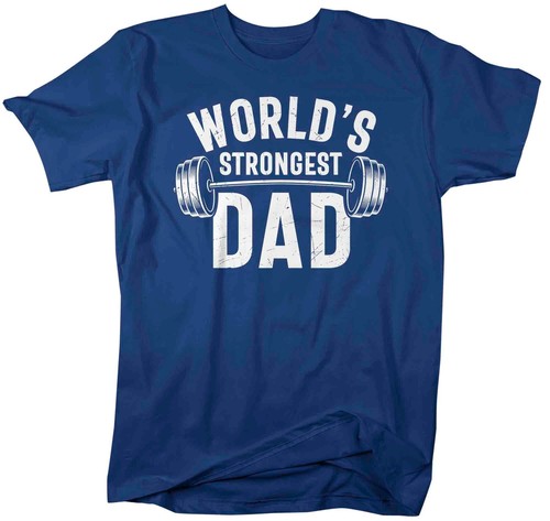 Men's Strongest Dad T Shirts Gym Dad Bodybuilder Weight Lifter Lifting Shirts Fa - Bild 36 von 39