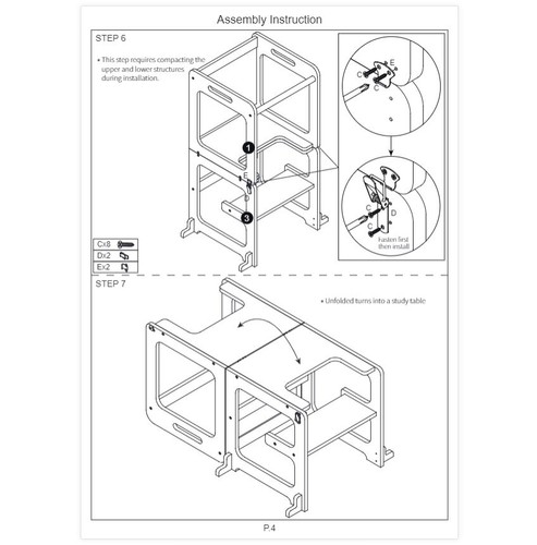 Foldable Kitchen Tower Toddler Step Stool Montessori Toddler Kitchen Step Stool - Picture 16 of 18