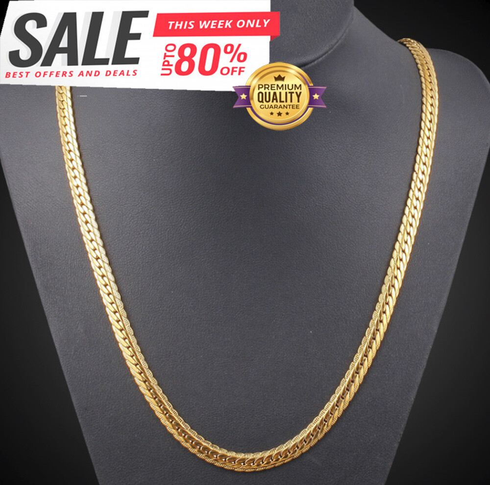 18k vergoldet 60cm Edelstahl 4MM Kette für Damen Herren…