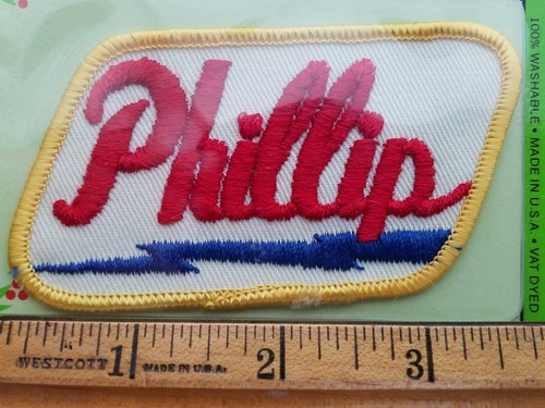 Bollo di illuminazione bullone con etichetta nome ricamato vintage anni '70 NOS USA confezione originale WOW! - Foto 118 di 164