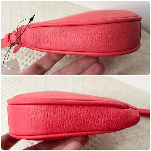Talbots Coral Red Pebbled Leather Wristlet Clutch Handbag NWT - Picture 4 of 9
