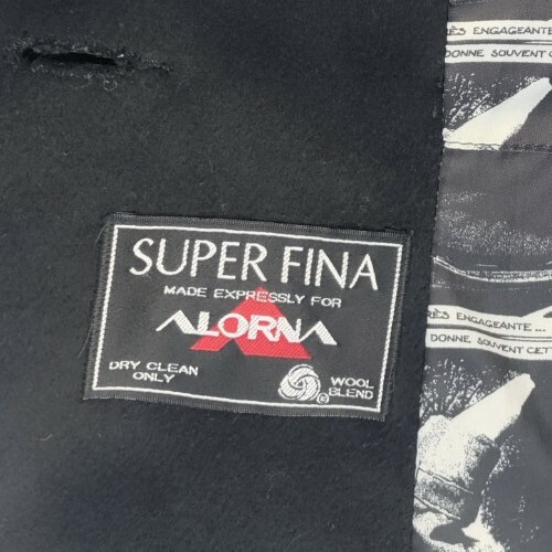 ALORNA Double Breasted Wool Blend Graphic Lined Overcoat USA MADE - Picture 11 of 11