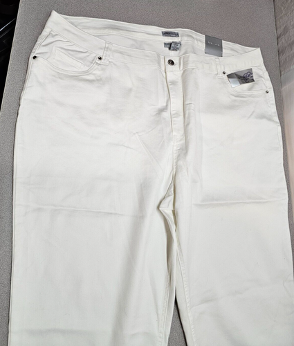 NWT Catherines Sateen Stretch White Size 32W (50x21) Capris Short/Crop - Picture 3 of 7