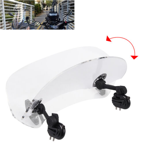 Universal Clip On Motorcycle Windshield Extension Spoiler Wind Screen Deflector - Picture 3 of 10
