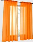 Pair ~ BRIGHT ORANGE SHEER CURTAIN PANELS ~ 52X63 ~ FAST SHIPPING #M26