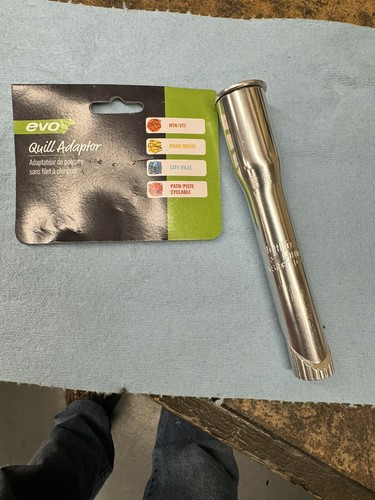 EVO Threadless Bicycle Stem Quill Adaptor, Fits 28.6mm Stem to 22.2mm Steer Tube - Picture 4 of 8