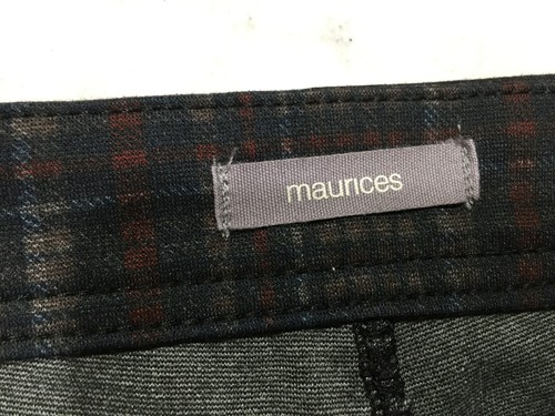 Maurices Pants Womens 2XL Tapered Black Brown Blue Plaid Pockets - Picture 5 of 14