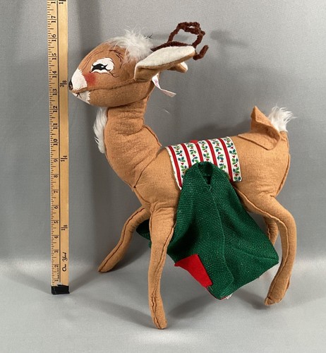 De colección ANNALEE Mobilitee Deer 17” Alto Navidad Reno con Bolsas de Sillín 1965 - Imagen 6 de 8