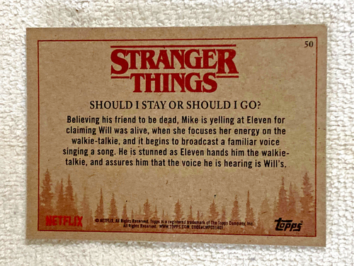 Tarjetas coleccionables Topps Stranger Things temporada 1 2018 base holefillers *elige* - Imagen 101 de 201