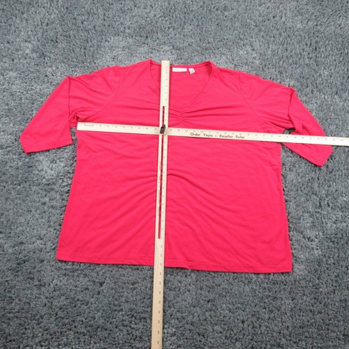 Susan Graver Shirt Womens 2X Pink Red Blend 1/2 Sleeve Pullover Top - Bild 3 von 14