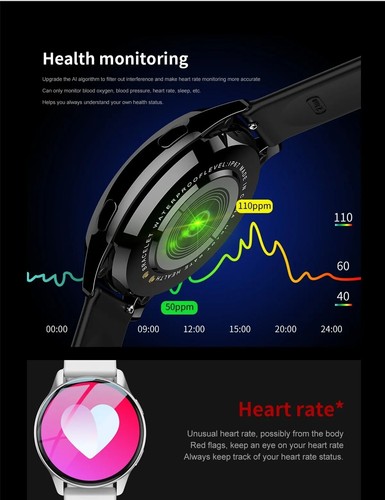 Smart Watch Uomo Donna Fitness Tracker Pressione Sanguigna Frequenza Cardiaca Sport Orologi UK - Foto 15 di 24