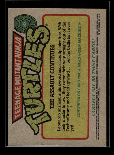 #83 The Assault Continues (BASE) 1989 Teenage Mutant Ninja Turtles (EX)(OTH) - Picture 2 of 2