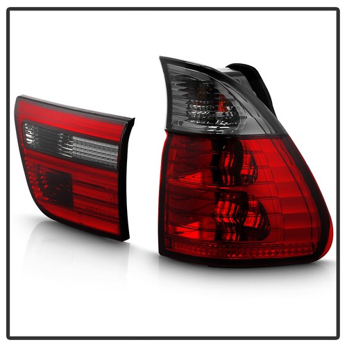 2000-2006 BMW E53 X5 Red Smoked Tail Lights Brake Lamps Left+Right Replacement - Picture 9 of 10