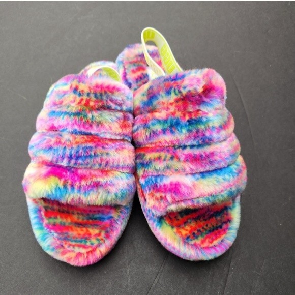 UGG カラフルファーサンダル Fluff Yeah Pixelate Ugg Fluff Yeah Pixelate Slippers Size 6 Multicolor | eBay