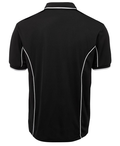 Podium Teamwear Adults Short Sleeve Piping Polo Black/White Clearance Size 5XL - Picture 3 of 4