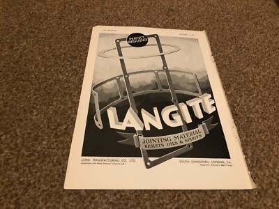 AC38 WERBUNG 11X8 LANGIT FUGENMATERIAL - KORKHERSTELLUNG CO LTD