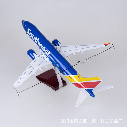 47 cm Southwest Airlines 1/80 Boeing 737 modelo de avión de pasajeros de resina sin luz - Imagen 19 de 26