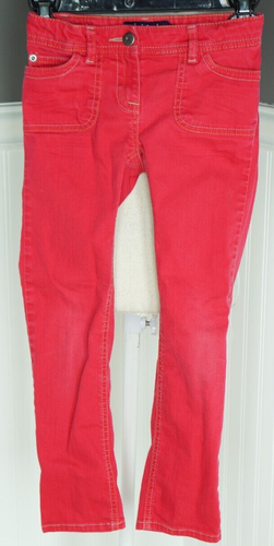 mini boden Pants Girls 8Y Red Denim Jeans 22" Stretch Waist 22" Inseam - Picture 1 of 2