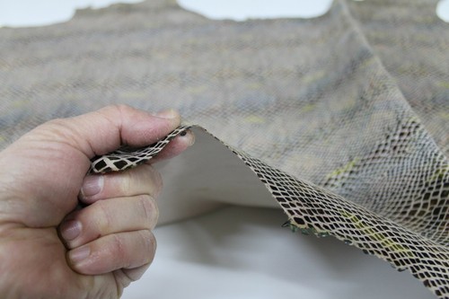 SNAKE PRINT ON BEIGE Italian Lambskin Lamb Sheep leather skin 9sqf 0.7mm #A7075 - Picture 5 of 8