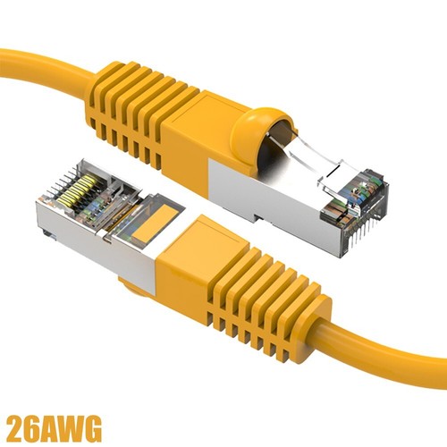 0.5FT Cat5E RJ45 Ethernet LAN Network FTP Shielded Patch Cable Copper Yellow - Picture 1 of 5