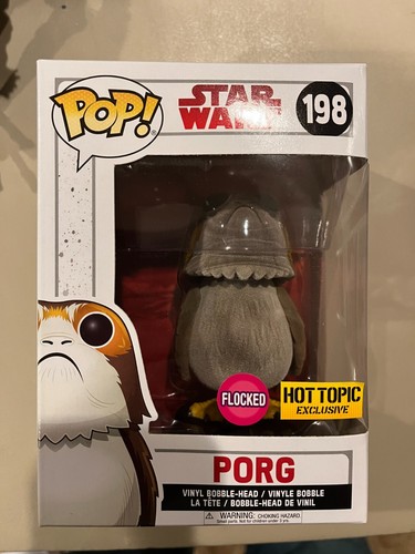 NEW - Funko Pop! - Porg (Flocked) #198 - Star Wars - Hot Topic Exclusive - HTF - Picture 1 of 6