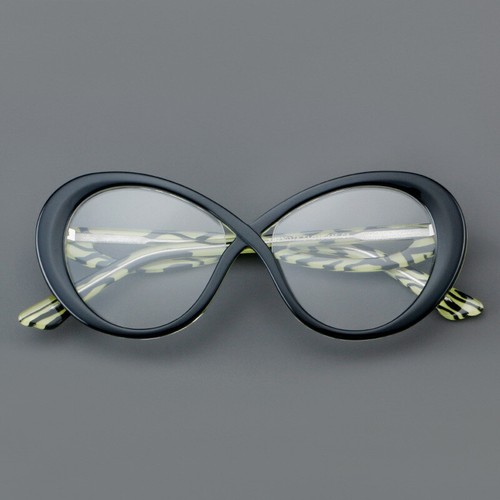 Bow Tie Eyeglasses Frames Mixed-color Elliptical Cat Eye Glasses Fashion Women - Picture 33 of 37