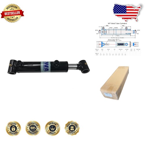 Lightweight 10" Stroke Hydraulic Cylinder - 1.5" Bore for Industrial Use