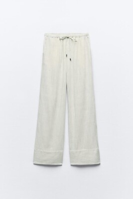 Zara Women's WIDE LEG LINEN STRIPE PANTS Striped Light Size Zara Women's WIDE LEG LINEN STRIPE PANTS Striped Light Size