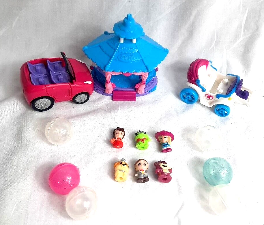  lote brinquedos bonecos carro gazebo squinkies carrage 